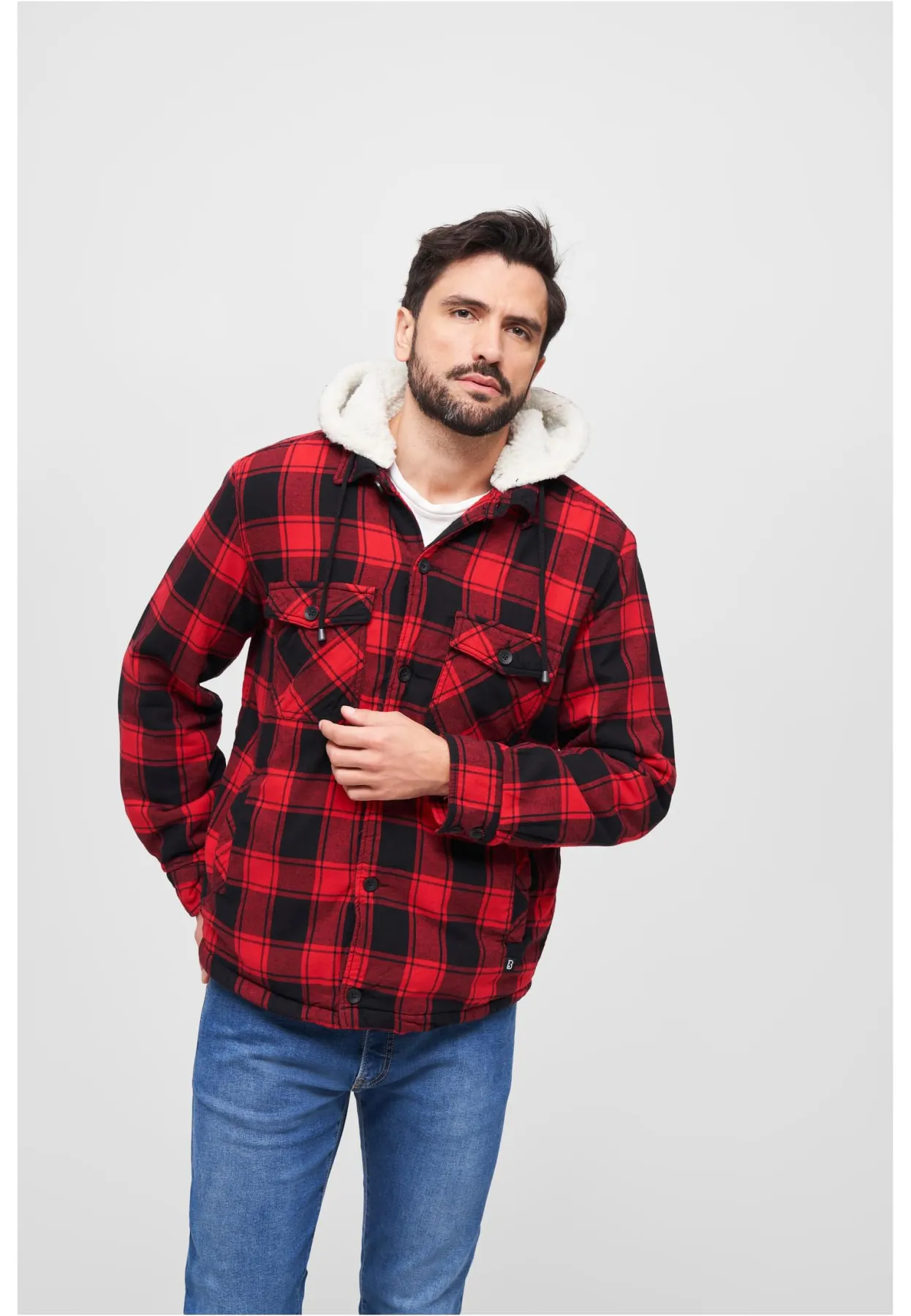 Lumber jacket with on sale hood